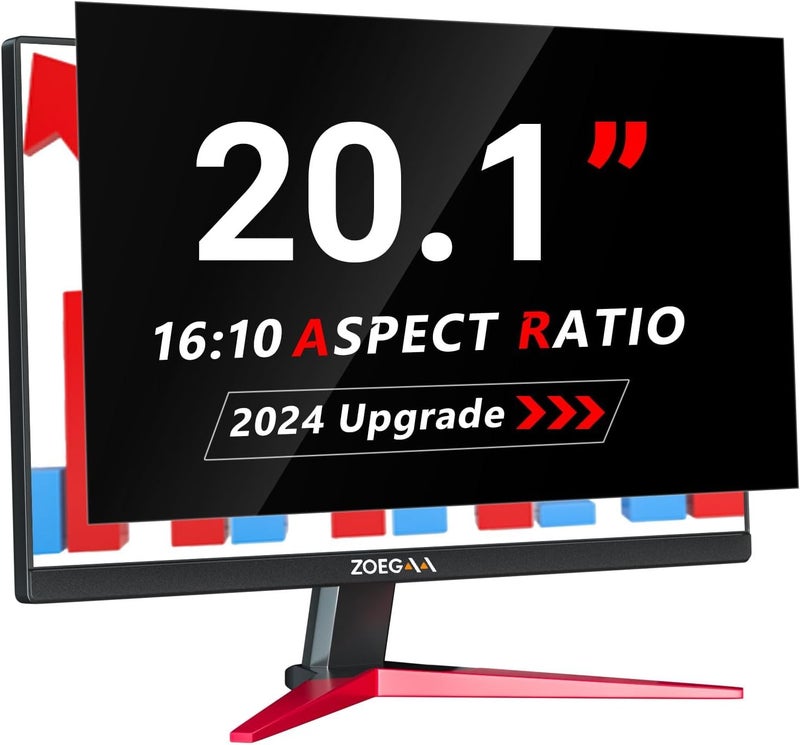 ZOEGAA 20.1 Inch 16:10 Computer Privacy Screen for Widescreen Monitor, 20.1 inch Removable Anti Blue Light Glare Eye Protection Shield, Black Blackout Anti Spy Desktop Security Private Filter - Image 1